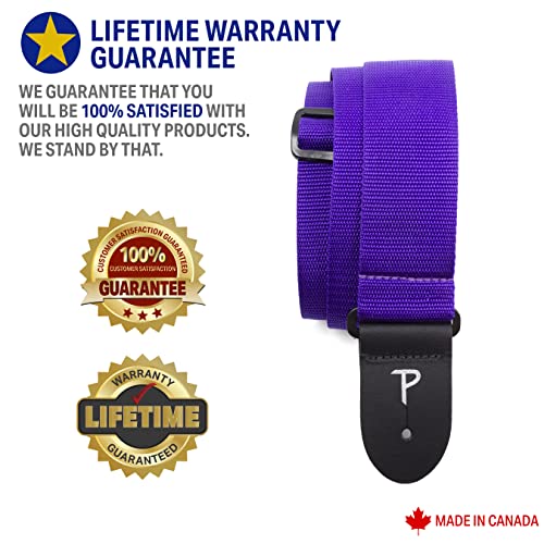 Perri’s Leathers – Sangle Guitar en nylon – Extrémités en cuir – Violet – Ajustable – Pour guitares Acoustic/Electric… - Les Beatles, Paul McCartney, John Lennon, RIngo Starr, George Harrison Perri's Leathers - Sangle Guitar en nylon - Extrémités en cuir - Violet - Ajustable - Pour guitares Acoustic/Electric… – Image 6