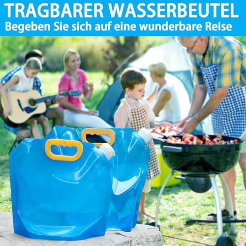 4 Stück Wasserkanister Faltbar, Faltbarer Wasserkanister 10L mit Dichtem Deckel, Auslaufsicherer, Gefrierfähiger - Wasserbehälter für Outdoor Camping Wanderungen Picknicks – Bild 5