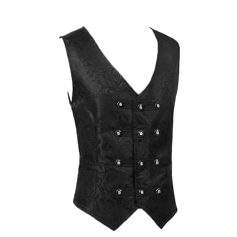 Zeiyignr Mens Victorian Suit Vest Steampunk Gothic Waistcoat Renaissance Suit Vest Formal Tuxedo Vests Medieval Dress Vest2