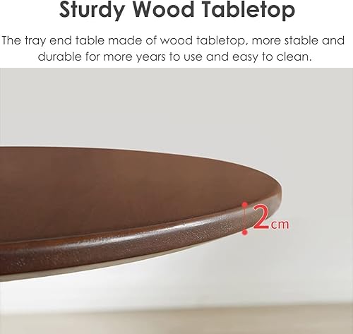 Miniatura 6 de Mesas auxiliares de madera para sofá, sala de estar, mesa auxiliar pequeña para sofá y cama, mesa de cena portátil de TV para niños, ancianosadultos