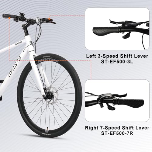 AVASTA Jupiter 700C Road Adult Step-Over Hybrid Cycling Bike