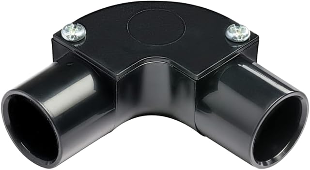 5 x 20mm Black Pvc Conduit Ispection Elbow Bend