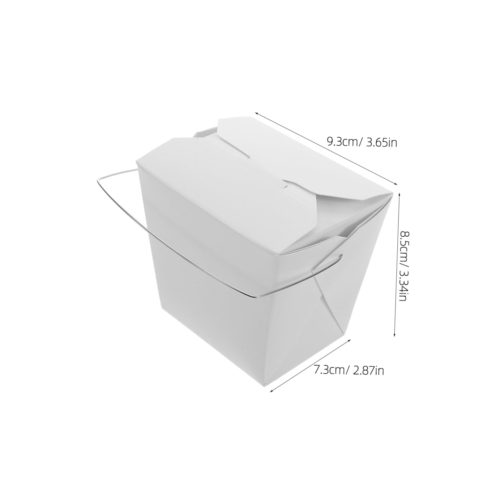 Cabilock Wire Handle Takeout Boxes 50pc Paper Chinese Food Containers for Hot Cold Meals Restaurant Party Use