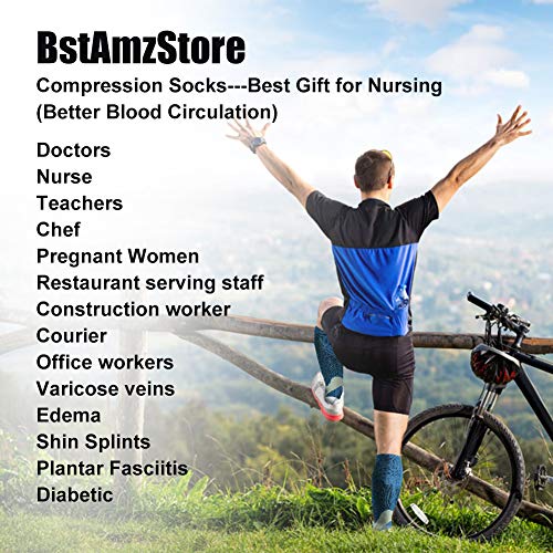 2/3Pairs Compression Socks, 20-30 mmhg Medical Sport Nursing Compression Socks for Men Women Marathon Maternity Pregnancy Flight Shin Splints Edema Varicose Veins(Men8-14in Women8-15in) - Thumbnail 3