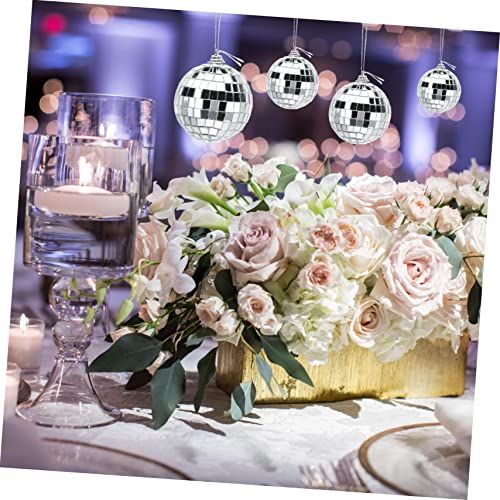 Bolas espejadas Levemolo, 36 piezas, plateadas, para decoración de fiestas, bodas, Navidad y eventos disco, incluye colgante miniatura 3