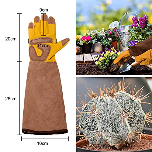 Guanti da giardinaggio in pelle, da uomo e da