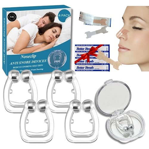 8 pcs- Antirronquidos Para Dormir, Dilatadores Nasales De Silicona, Antirronquidos Nariz, Anti Ronquidos Nasal, Mejora la Respiración para ayudar a Dormir. Clip silicona con Imán. REGALO TIRAS NASALES