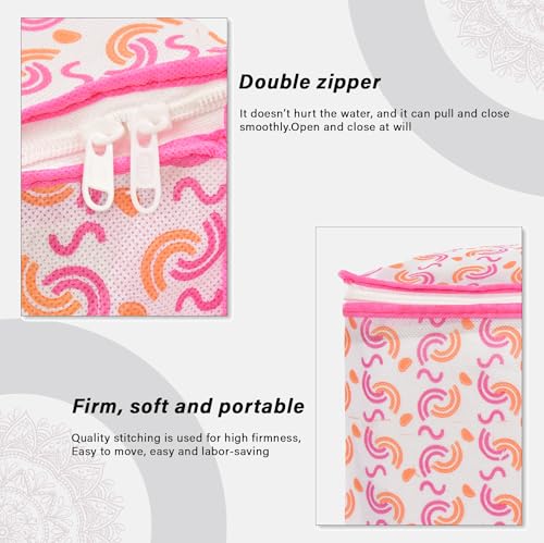 Image of Non-Woven Saree Covers with Zipper & Transparent Window | Clothes Storage Bags for Wardrobe Organization | Dustproof Garment Storage for Sarees, Dresses, and Clothes (Pink, Pack of 20)