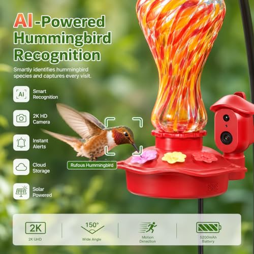 Smart Bird Feeder Camera Solar Powered