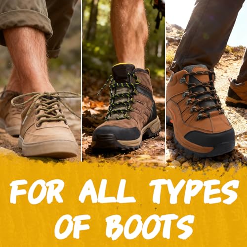 Image of DELELE 2 Pair Thick Round Climbing Shoelaces Hiking Shoe Laces Boot Laces