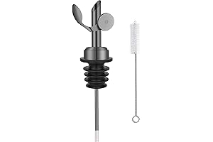 WAFJAMF Weighted Stainless Steel Bottle Pourers, Auto Flip and Self Closing Olive...