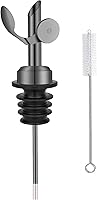 Vista 10 de WAFJAMF Vertedores de botellas de acero inoxidable con peso, función de giro automático, boquilla dispensadora de aceite de oliva con 1 cepillo