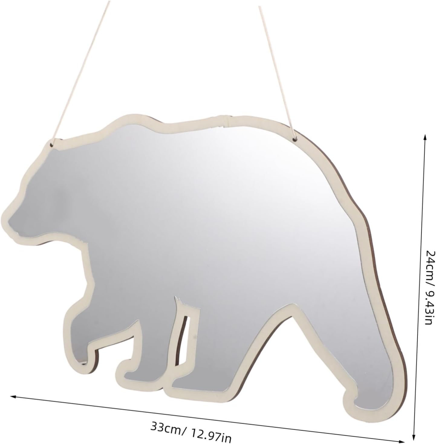 LIFKOME Nursery Mirror Boys and Girls Vanity Cute Makeup Hand-held Bear Shape Decorative Acrylic High Clarity Unique Design