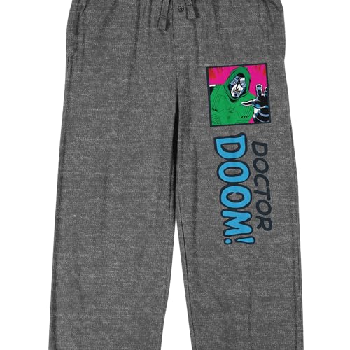 Doctor Doom! Marvel Universe Publishing Art Archive Men's Heather Gray Sleep Pajama Pants2