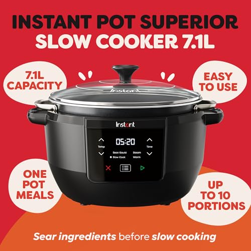 Instant Pot - Superior Slow Cooker - 7.1L Multi-Function Cooking System with Slow Cook, Sauté, Steam & Keep Warm Settings - Non-Stick Inner Pot with EasyGrab Handles for Family Meals & Entertaining - Image 3