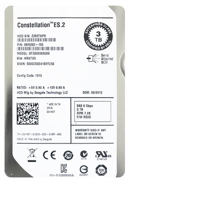 Disco duro de servidor con velocidad SAS 6 Gb/S de 7200 RPM y cache de 64 MB para datos masivos