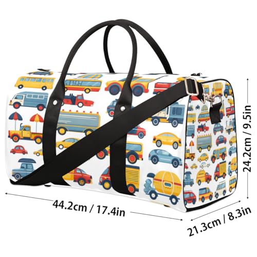 Cartoon Cars Airplanes Travel Duffel bag for Men Women Weekender Overnight Bag Gym Bag Carry On Luggage Bags for Yoga Workout Sports4