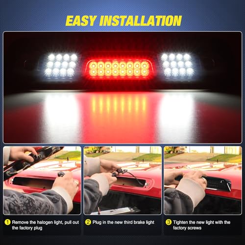 Image of Nilight Third Brake Light for Chevy GMC 1500 2500 3500HD 2014-2018, Smoked