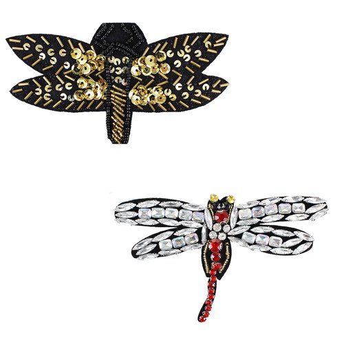 Emdomo Mode Diamant Perles Correctifs De Strass Motifs Bijoux Applique Pour Vêtements Sacs Décoré à Coudre Accessoires 2 Pièces