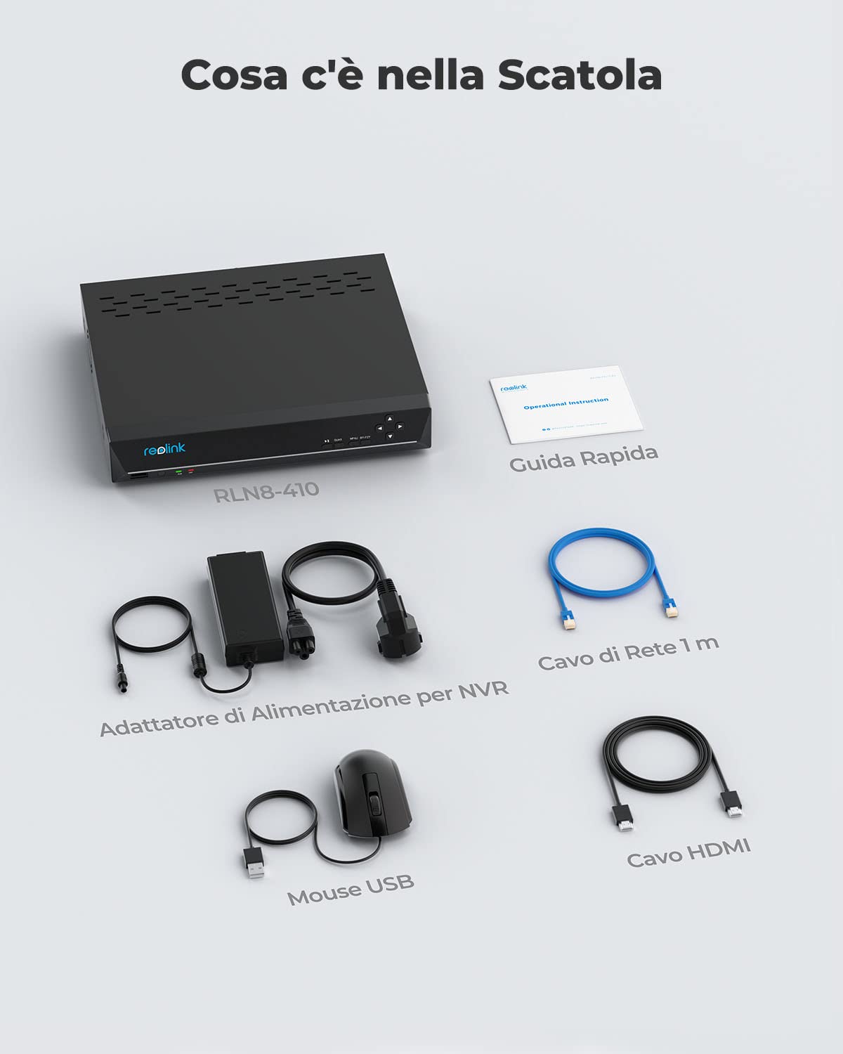 Reolink NVR PoE 8 Canali con 2TB HDD, Videoregistratore Cablato Supporta 16MP/12MP/4K/5MP/4MP, Capacità Espandibile a 16TB, Videosorveglianza Registrazione 24/7, RLN8-410 (Ricondizionato)