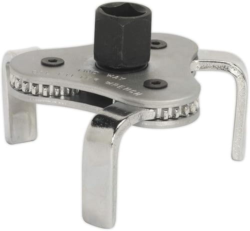 Sealey AK642 - Llave de filtro de aceite tipo garra, capacidad de 2.480 in-4.055 in, unidad cuadrada de 38 pulgadas y 12 pulgadas