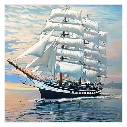 Peinture diamant voilier 40x40 cm pour rompre l'ennui avec un bricolage adulte