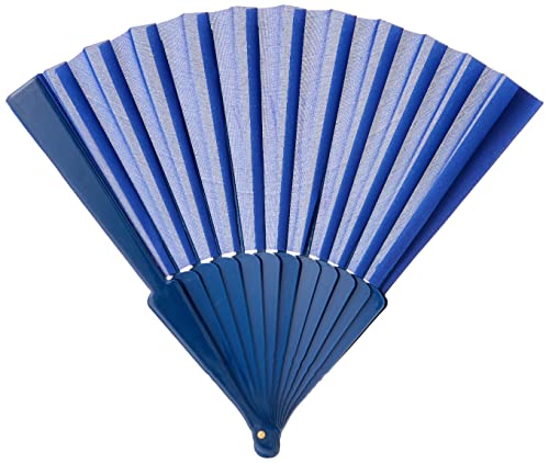 eBuyGB Folding Handheld Pretty Hand Fan Wedding Party Accessory Pocket Sized Fan For Wedding Gift, Party Favors, DIY Decoration, Summer Holidays, Home Décor, Blue