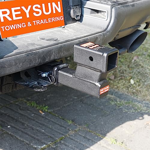 Reysun 864128 Trailer Hitch Riser With 4-1/4 Inch Rise/Drop For 2 Inch Receiver Hitch Extension, 7-3/4" & 9-3/4" Extension Length, 7500Lbs, Matte Black #TOP5