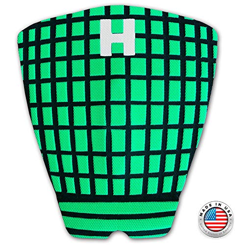 Hammer Surf Traction - The Boom Tail Pad - Made in The USA. 1 Piece Tail Pad for Surfing. Grip for All Boards - Surfboards, Shortboards, Longboards, Skimboards. Assorted Colors. (Green)