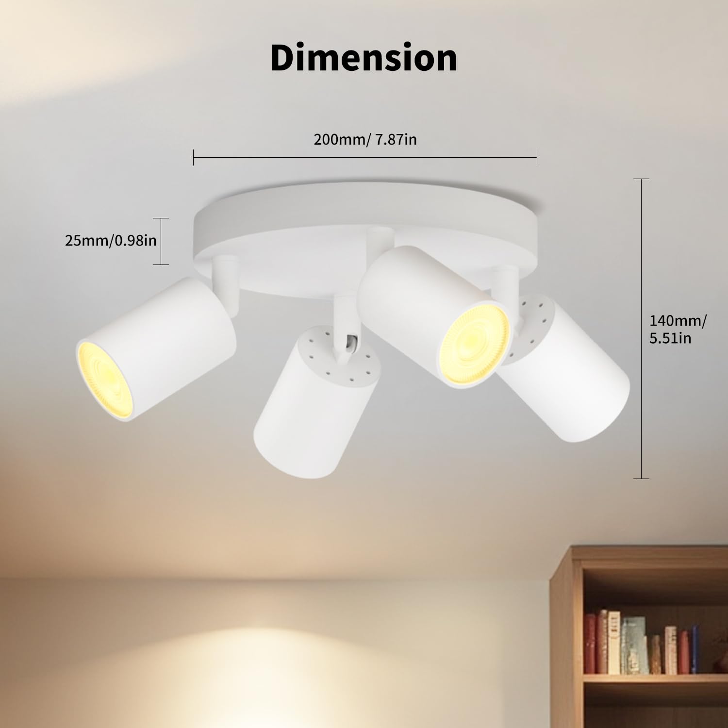 LVWIT White Ceiling Light,Kitchen Lights Ceiling,Light Fittings Ceilings,4 Way Ceiling Spotlight Fitting,GU10 Base Spot Lights for Kitchen Lounge Bedroom Dining Room(Bulb Not Included) - Image 4