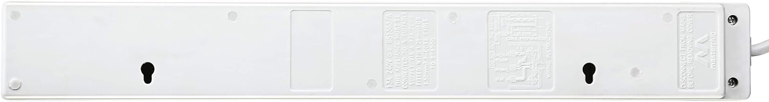Masterplug Six Socket Rewireable Trailing Socket with Power Indicator and Individual Switches, Without Plug and Cable, White 5 51 PyfvYcTL. AC SL1500