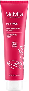 Melvita - Rose Gold Toning Expert Scrub - 99% Natural Firmening & Slimming Body Deeling, Organic Certified - Vegan Formula - 150ml Tube