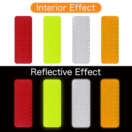 40 Stück Reflektorband Selbstklebend,Wasserdicht Reflektoren Aufkleber,Reflektorband für Fahrrad,Reflektierende Aufkleber für Fahrrad,Rucksack,Motorrad,Roller,Helme(3 x 8 cm)