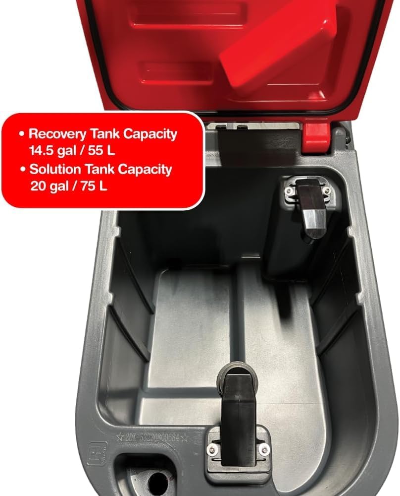LAUCO SWAN Floor Scrubber Machine – Battery Powered Walk-Behind, 20-Gal Tank, Dual 22" Brushes, 31" Squeegee, Commercial Auto Scrubber, Heavy-Duty, Easy Use, All Parts Included 26453