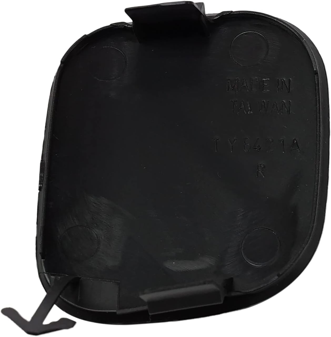 DAT AUTO PARTS Front Right Passenger Side Bumper Tow Hook Eye Hole Cover Bracket Insert Fits 2014-2016 Toyota Highlander SUV, Paintable Black Smooth Plastic, Replaces TO1029135, 521270E925