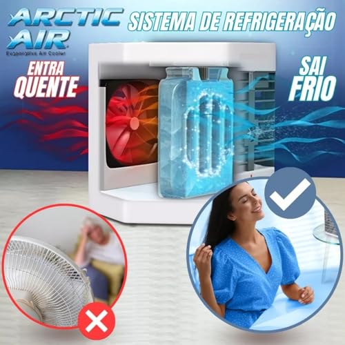 Mini Climatizador 3 em 1 Umidifica Purifica Climatizador Ventilador Ar Condicionado Sala Cozinha Esc