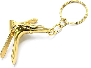 PRECISE CANADA Keychain Speculum Key Ring Stainless Steel Gold Color