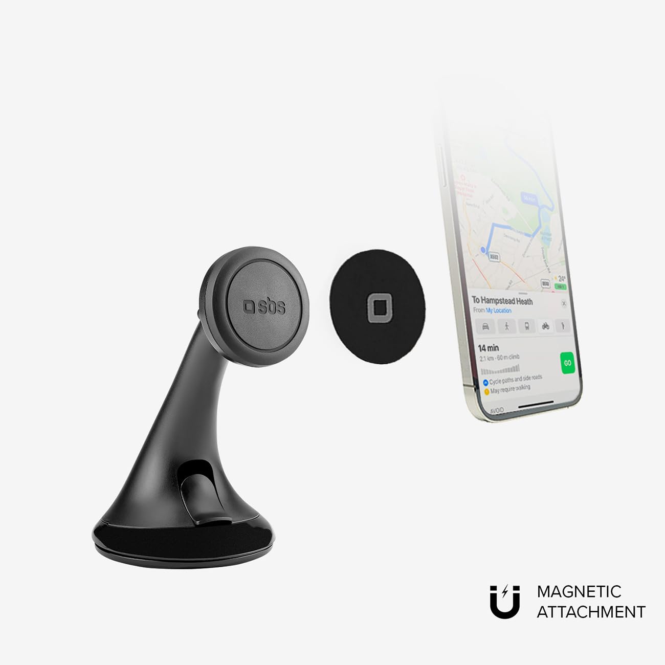 Supporto magnetico girevole a 270 gradi per auto, con profilo ultra