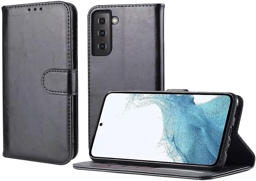 For Samsung Galaxy Note 9 Case - Premium Leather Folio Flip Cover | RFID-Technology | Kickstand | Money and Card Holder Wallet | Black