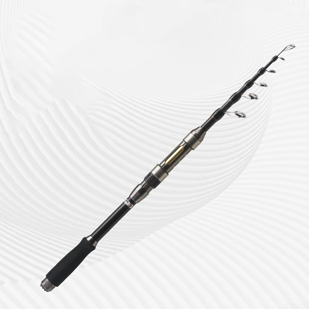 Caña de pescar telescópica de 1 8 m/2 1 m, ligera y de fibra de carbono con mango ergonómico para una fácil pesca