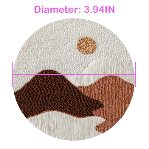 Image of 57lilina 6pcs Landscape Coaster Punch Needle Kit for Beginners & Adults | Complete Step-by-Step Guide Make Punch Stitching Embroidery Art Drink Coasters, Easy DIY Hobby Craft Set for Women Starter