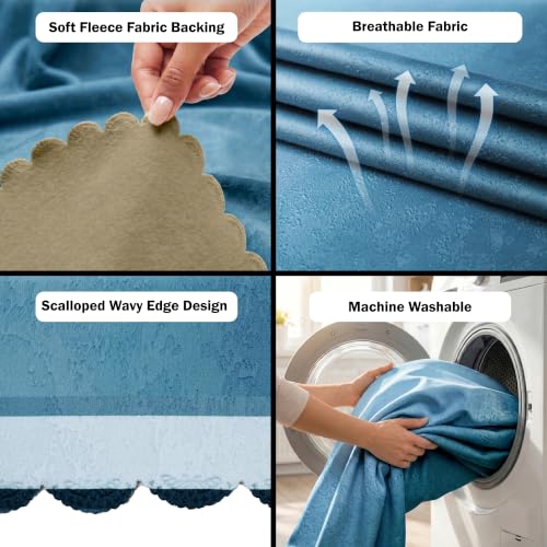 Image of Story@Home Sofa Cover 6 Seater Fully Covered | Sofa Covers 3 Seater and 2 Seater and Single Sofa Cover - 3+2+1 Sofa Set Cover Configuration | Sofa Mat with Sofa Back Covers & ArmRest - Shades of Blue