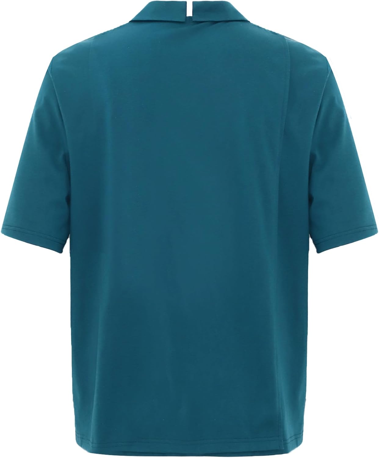 ranrann Men’s Short Sleeve Adaptive Shirt Open-Back Lapel Zipper Neck Shirt Top for Elderly Patients