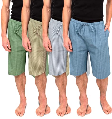 Andrew Scott Men's Soft Poplin Woven Pajama & Sleep Jam Cargo Short Lounge Pants | Multi Packs