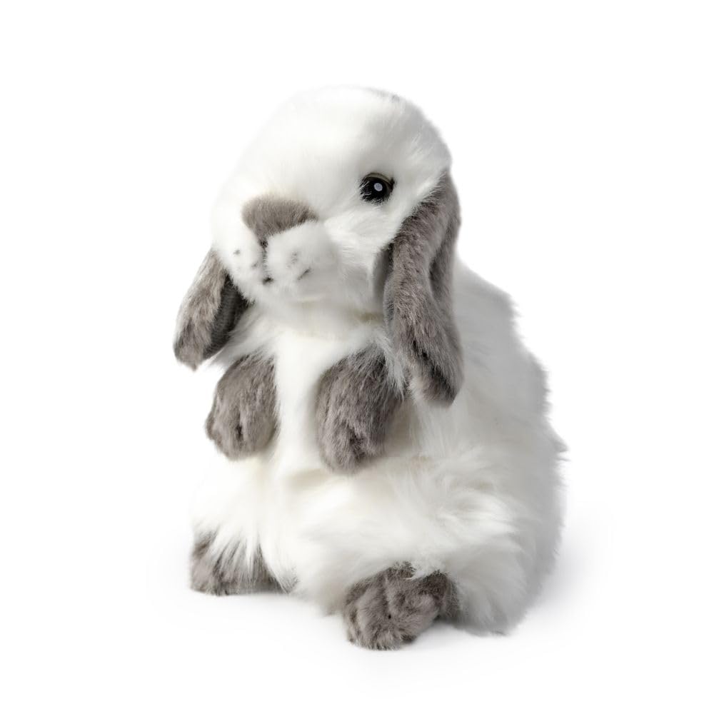 Living Nature Cuddly Floppy Eared Rabbit Stuffed Animal Plush Toy | Fluffy Soft Toy Gift for Kids | Boys and Girls Doll 16.5cm, Grey