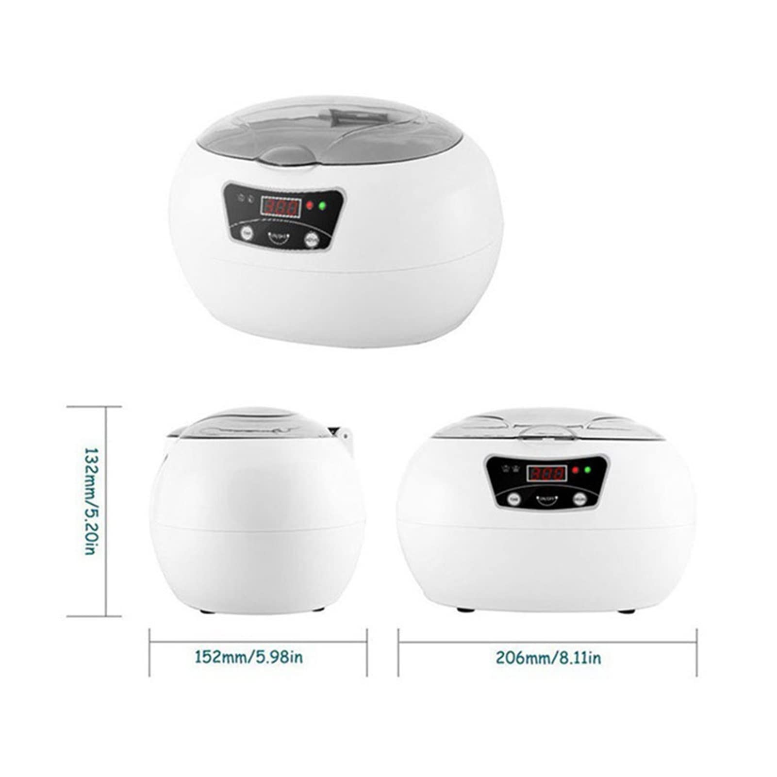Dispositivo per la Pulizia ad ultrasuoni Cleaner ad ultrasuoni da 600 ml for Bicchieri digitali for la Pulizia del Bagno Ultra Sonic Dental Razor Gioielli