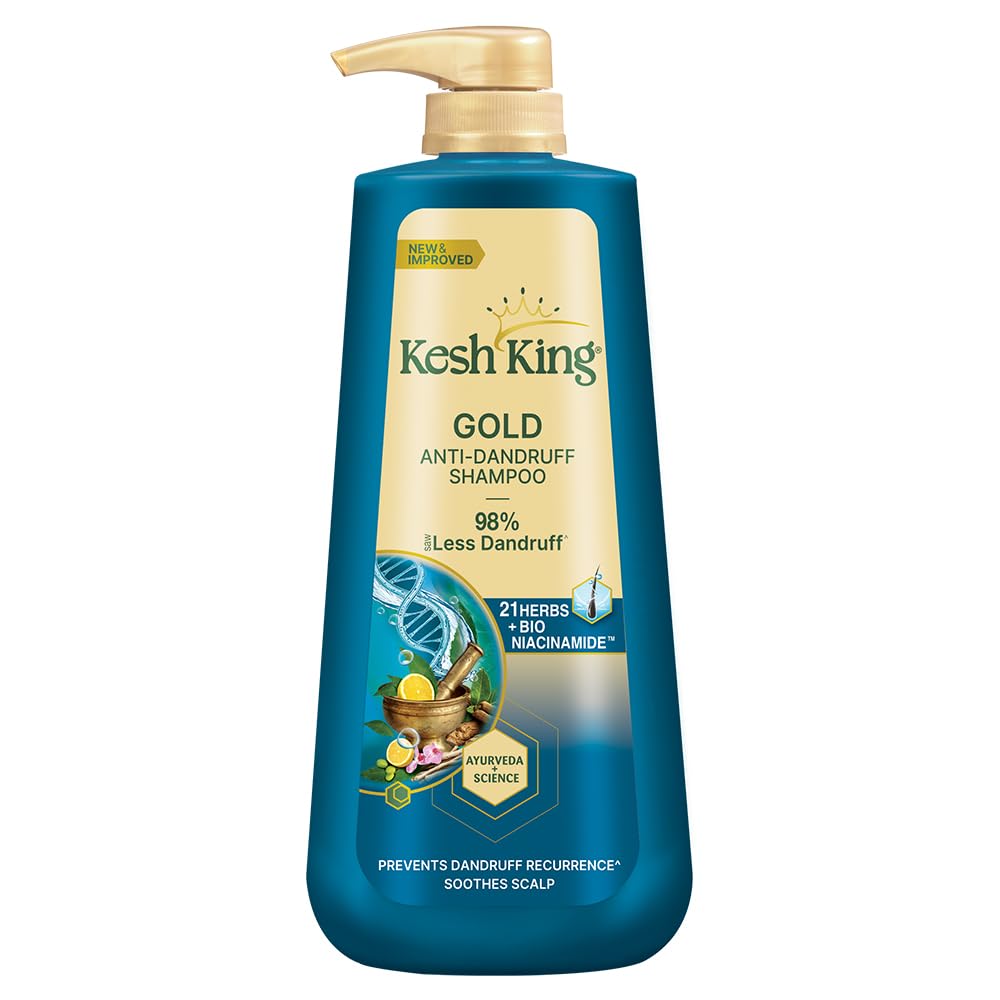 Kesh King Ayurvedic Anti-Dandruff Shampoo | Reduces hair fall | Soothes itchy scalp | No Paraben & No Silicon | 21 natural ingredients | Enriched with curd, lemon & neem | 600 ml
