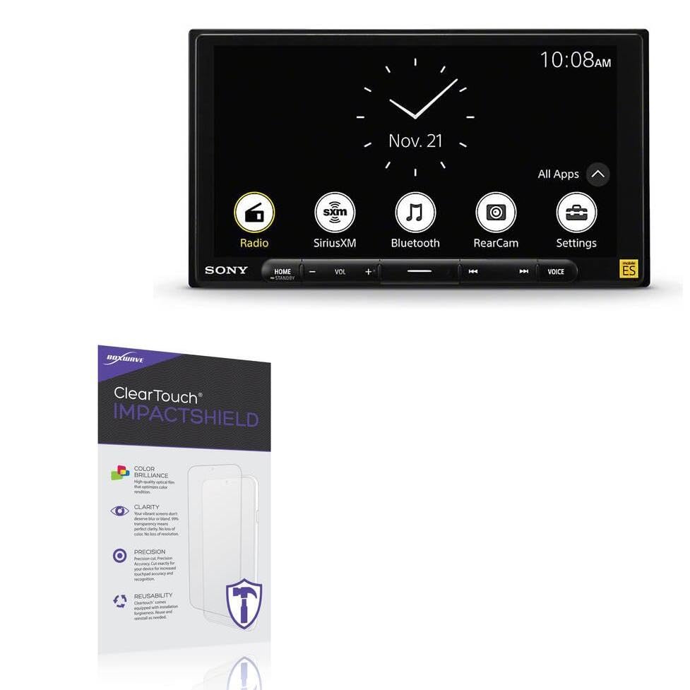 BoxWave Screen Protector Compatible with Sony XAV-9000ES - ClearTouch ImpactShield (2-Pack), Impenetrable Screen Protector Flexible Film