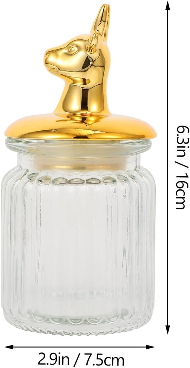 Animal-themed Glass Candy Storage Jars, 2pcs Sealed Canisters with Embossed Deer Pattern, European-style Wedding Candy Containers for Home and Party Use