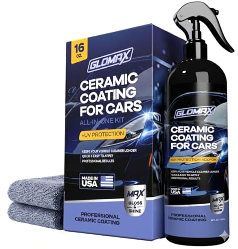 GLOMAX Premium Ceramic Coating for Cars with UV Protection (16 oz) &ndash; Extremely Hydrophobic & Slick...